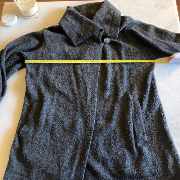 French Connection knit long grey cardigan wrap wool blend sweater, oversized - Picture 6 of 8